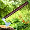14 inches Hand Forged Hatchets Axe Real Wood Working Bushcraft Camping Axe - Forest Hunting - Chopping Wood - Custom Handmade Gardening - Wood Cutting with Leather Sheath view 2