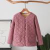 NATHGAM Quilted Jackets Women Lightweight Button Down Puffer Coats Baggy Long Sleeve Collarless Padded Outerwear with Pockets view 2