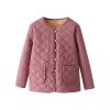 NATHGAM Quilted Jackets Women Lightweight Button Down Puffer Coats Baggy Long Sleeve Collarless Padded Outerwear with Pockets view 4