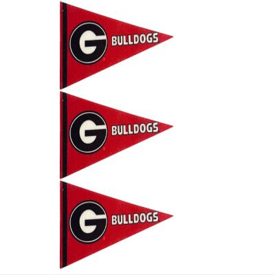 Georgia Mini Pennants - Size: 4" x 9" - Officially Licensed - 3 Pennants Per Pack