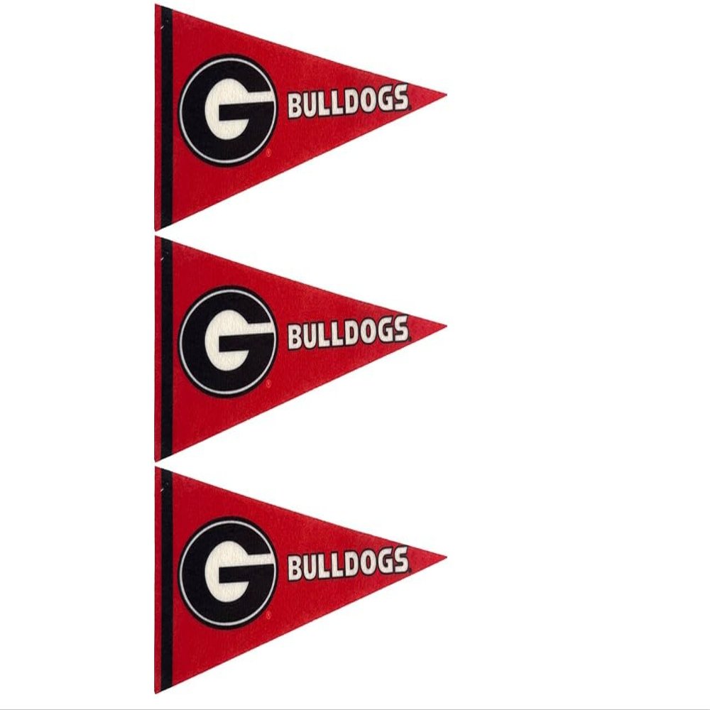 Georgia Mini Pennants - Size: 4" x 9" - Officially Licensed - 3 Pennants Per Pack