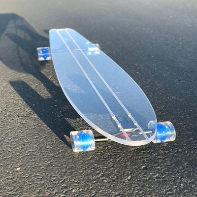 GHOST BOARDS Clear Longboard Skateboard - A Stylish Adult Skateboard with LED Wheels & No Grip Tape - Ride in Style & Turn Heads with Clear Skateboards Built for Fun, Speed & Smooth Carving