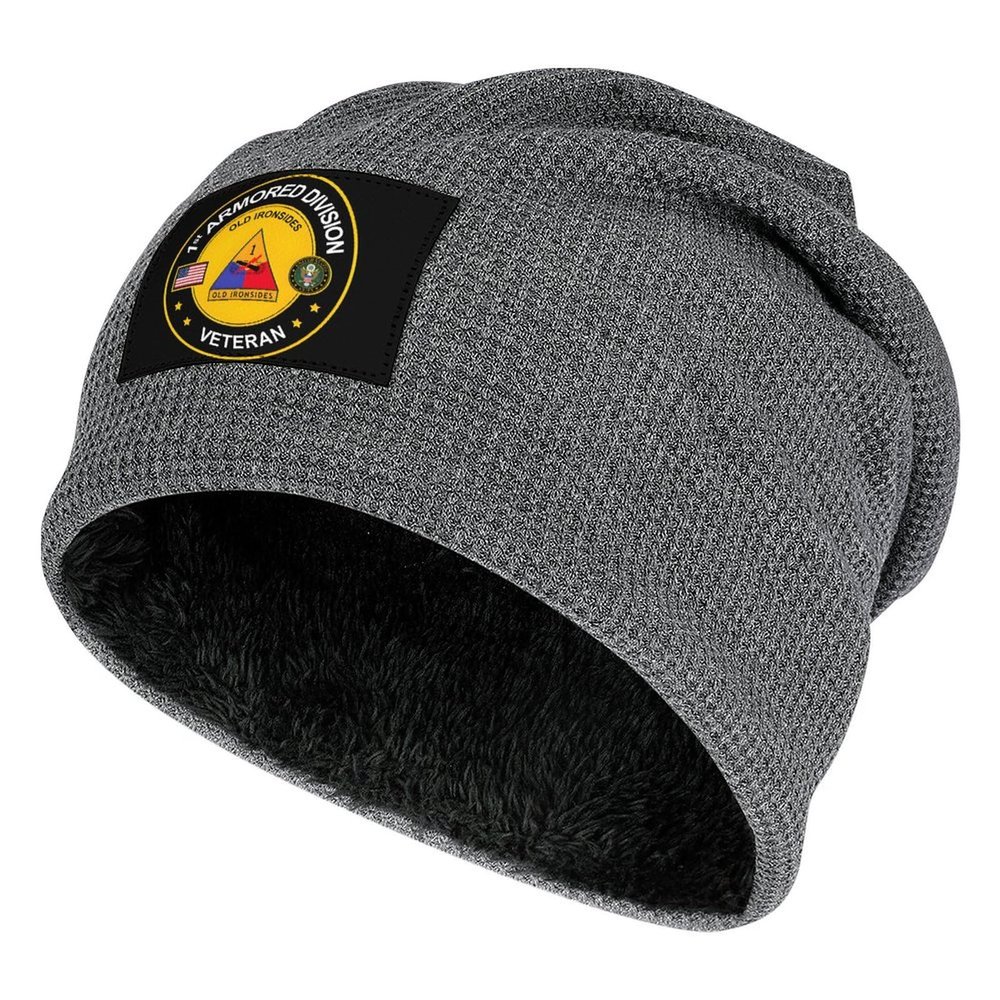 1st Armored Division Veteran Knit Hat for Men Warm Knitted Caps for Women Beanie Hats