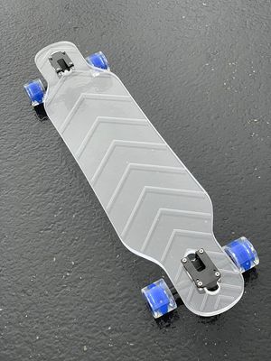 GHOST BOARDS Clear Longboard Skateboard - A Stylish Adult Skateboard with LED Wheels & No Grip Tape - Ride in Style & Turn Heads with Clear Skateboards Built for Fun, Speed & Smooth Carving