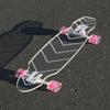 GHOST BOARDS Clear Longboard Skateboard - A Stylish Adult Skateboard with LED Wheels & No Grip Tape - Ride in Style & Turn Heads with Clear Skateboards Built for Fun, Speed & Smooth Carving view 1