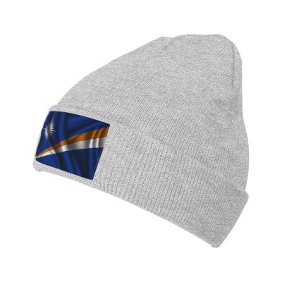 Silk Style Flag of The Marshall Islands Beanie Hat for Men Women Beanies Winter Warm Knit Ski Hat Skull Cap Gray