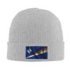 Silk Style Flag of The Marshall Islands Beanie Hat for Men Women Beanies Winter Warm Knit Ski Hat Skull Cap Gray view 2