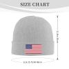 MULIHU US Flag 51 Stars Beanie Hat for Men Women Beanies Winter Warm Knit Ski Hat Skull Cap Gray view 3