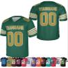 Custom Football Jersey for Men Women  Add Your Team Name Number Logo Personalized Adult Sports Shirt Customized Practice Football Uniform Green/Gold view 1