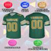 Custom Football Jersey for Men Women  Add Your Team Name Number Logo Personalized Adult Sports Shirt Customized Practice Football Uniform Green/Gold view 2