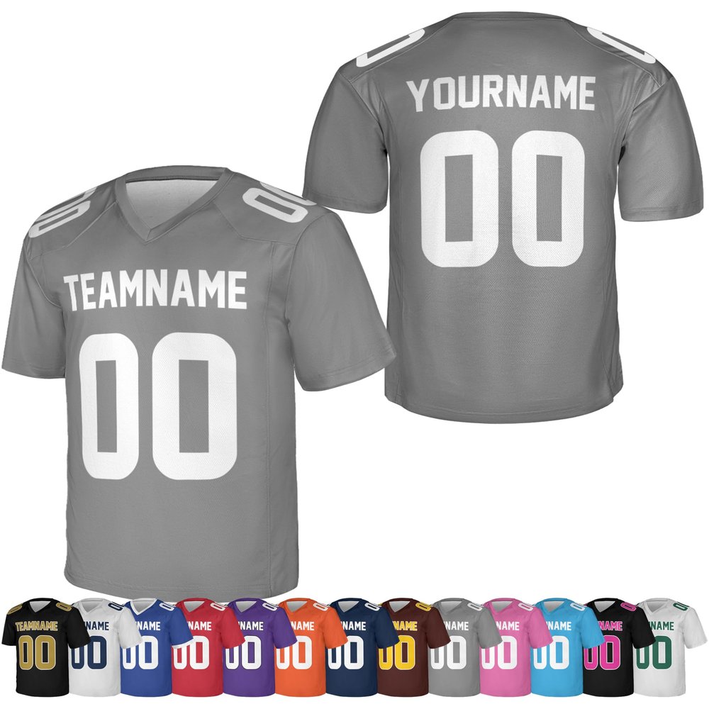 Custom Football Jersey for Men Women Add Your Team Name Number Logo Personalized Adult Sports Shirt Customized Practice Football Uniform Silver/White