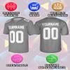 Custom Football Jersey for Men Women  Add Your Team Name Number Logo Personalized Adult Sports Shirt Customized Practice Football Uniform Silver/White view 4