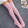 FdcLixuvol 1 Pair Pink Thigh High Socks, Knee High Stockings Soft Cotton Socks Over Knee-High Sock Fashion Leg Warmers for Women view 3