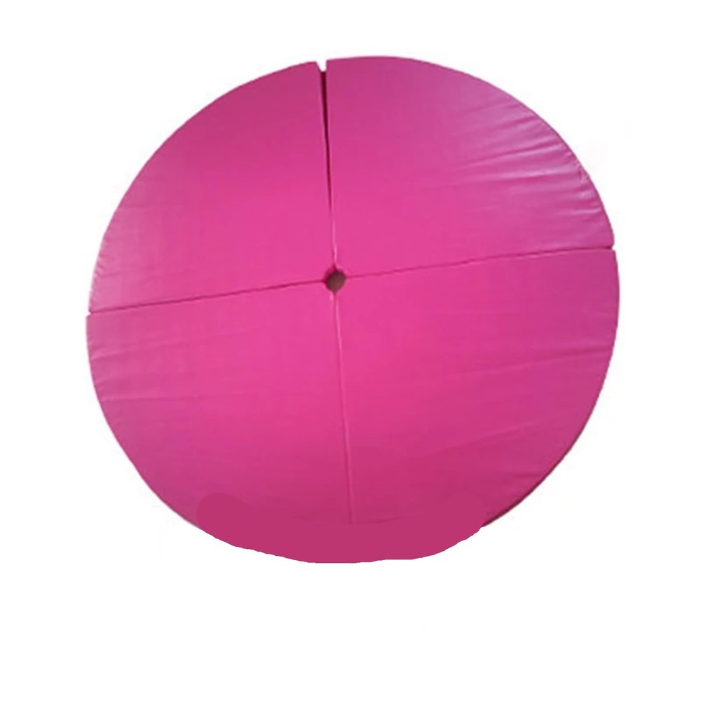 Foldable Pole Dancing Mat Round Workout Gymnastics Pads Anti-Fall Anti-Skid Protection Mat for Pole Dance Safety Mat Yoga Gym(120cm Rose red,Thickness 10CM)