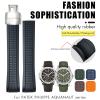ZUC 21mm Fluororubber Watchband for Patek Aquanaut Philippe strap 5164A 5167A Black Blue Orange Soft Rubber Curved End Bracelets(Green,Rose Buckle) view 2