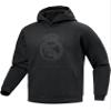 Icon Sports Boy's Real Madrid Pullover Hoodie, Black Logo Print on Black, Youth Sizes Sweatshirt (YS) view 1