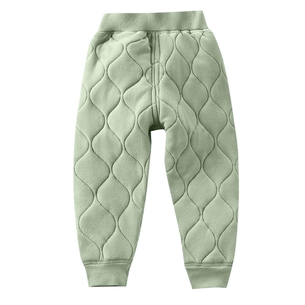 JEUROT Newborn Winter Pants Kids Sport Jogger Pants Elastic Waist Toddler Pants Cotton Casual Active Sweats Pants Printed Fleece Lined Leggings Thick Thermal Tights Warm Ankle Length Pants Green