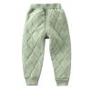JEUROT Newborn Winter Pants Kids Sport Jogger Pants Elastic Waist Toddler Pants Cotton Casual Active Sweats Pants Printed Fleece Lined Leggings Thick Thermal Tights Warm Ankle Length Pants Green view 1