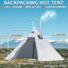 DANCHEL OUTDOOR Backpacking Hot Tent w/Stove Jack, Portable Tipi Tent with T6 Titanium Folding Wood Stove for 1-4 Person Winter Camping Hunting, White, 4m view 2