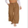 FUNYYZO Women Suit Pants Wide Leg Pants High Elastic Waisted in The Back Business Work Trousers Long Straight Caramel view 1
