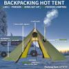DANCHEL OUTDOOR Backpacking Hot Tent w/Stove Jack, Portable Tipi Tent with T6 Titanium Folding Wood Stove for 2 Person Winter Camping Hunting, Green 3m view 2