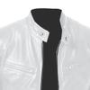 Mens Bikers Leather Pu Blazer Stand Up Punk Leather Jacket Moto Coat Male For Cafe Racer Style Biker Jackets (White B1,X-Large) view 2