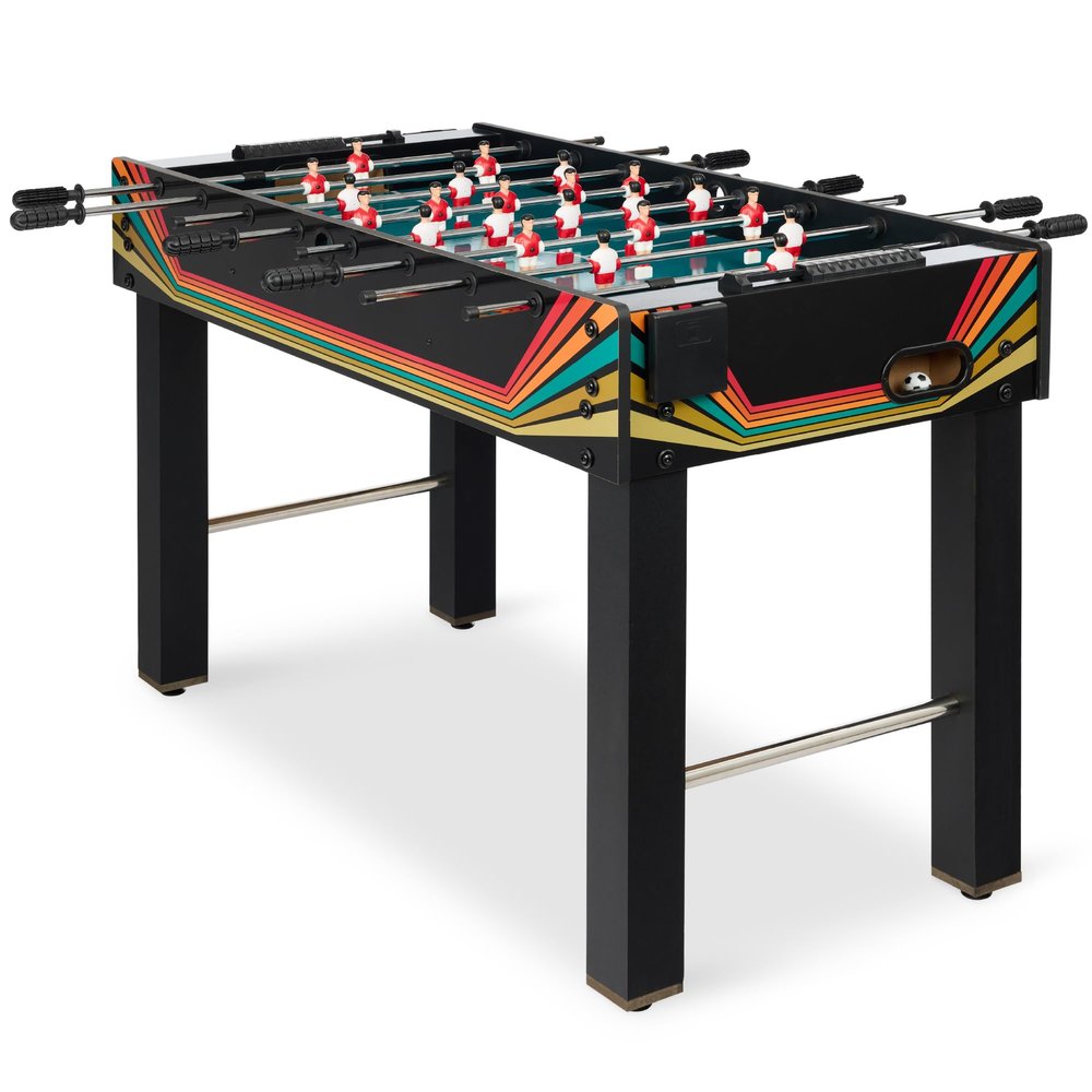 Best Choice Products 48in Foosball Table for Kids and Adults, Game Room Arcade Soccer Game Table w/ 2 Balls, 2 Cup Holders, Ergonomic Handles, Chrome Finished Metal Bars - Arcade