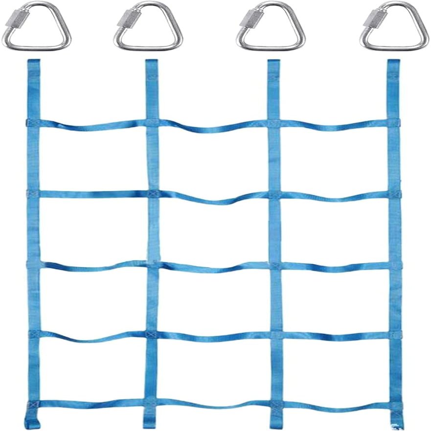 TZLGMDER Children's Climbing net Climbing Net, Cargo Net Rope Ladder, Outdoor Cargo Webbing Net for Playground Fitness Equipment(Light Blue)
