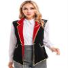 Lorilida Women's Circus Ringmaster Tassel Jacket Coat Velvet Victorian Tailcoat Party Costume Black A Small view 1