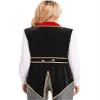 Lorilida Women's Circus Ringmaster Tassel Jacket Coat Velvet Victorian Tailcoat Party Costume Black A Small view 2