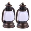 Luxshiny 2pcs Retro Mini Kerosene Lamp Led Vintage Lantern for Camping Outdoor Use and Emergency Situations Small Ancient Copper Finish view 1