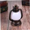 Luxshiny 2pcs Retro Mini Kerosene Lamp Led Vintage Lantern for Camping Outdoor Use and Emergency Situations Small Ancient Copper Finish view 3