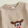 Socutebabe Toddler Baby Boys Christmas Outfit Merry Christmas Sweatshirt Long Sleeve Shirt Pants 2Pcs Fall Winter Clothes (Reindeer-Beige, 18-24 Months) view 3