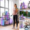 Home Gym Storage Rack Exercise Equipment Storage Organizer for Yoga Mat Dumbbells Kettlebells Foam Roller Yoga Strap & Resistance Bands, Ideal Yoga Mat Holder & Workout Equipment Organizer view 2