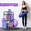 Home Gym Storage Rack Exercise Equipment Storage Organizer for Yoga Mat Dumbbells Kettlebells Foam Roller Yoga Strap & Resistance Bands, Ideal Yoga Mat Holder & Workout Equipment Organizer view 3