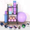 Home Gym Storage Rack Exercise Equipment Storage Organizer for Yoga Mat Dumbbells Kettlebells Foam Roller Yoga Strap & Resistance Bands, Ideal Yoga Mat Holder & Workout Equipment Organizer view 4