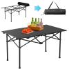 Compact Camp Table, Outdoor Folding Table, Portable Camping Side Table, Beach Table, Camping Table, 47x20 inch Foldable Outdoor Table, Roll-Top Table for Camping 120 x 55 x 50cm view 2