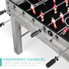 Best Choice Products 48in Foosball Table for Kids and Adults, Game Room Arcade Soccer Game Table w/ 2 Balls, 2 Cup Holders, Ergonomic Handles, Chrome Finished Metal Bars - Gray view 3