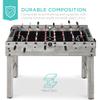 Best Choice Products 48in Foosball Table for Kids and Adults, Game Room Arcade Soccer Game Table w/ 2 Balls, 2 Cup Holders, Ergonomic Handles, Chrome Finished Metal Bars - Gray view 4