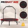 40" Trampoline, Portable Fitness Foldable Trampoline with Adjustable Foam Handle in-Home Mini Rebounder, Exercise Trampoline for Kid/Adults, Max Load 330lbs, Blue view 2