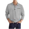 Muscularfit Causal Polo Shirts for Men Big and Tall Solid Henley T-Shirt Causal Fashion Long Sleeve Athletic Pullover Tees Black of Friday Deals 2024 Funny T-Shirts for Men 2024 Dark Gray L view 1