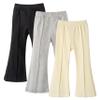 Miipat Toddler Girl Flare Pants 3 Pack Baby Bell Bottoms Stretchy Leggings Solid Color Casual Trousers Fall Outfits (B3,4-5T) view 1