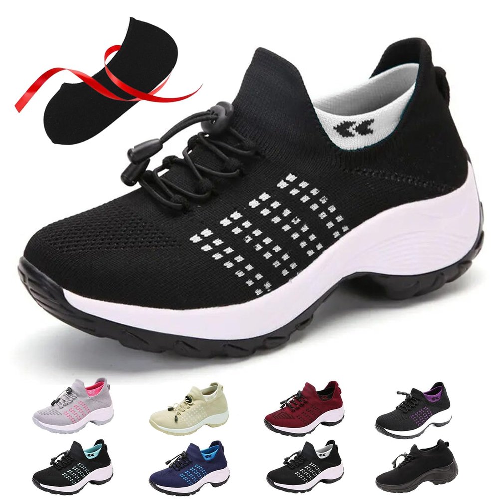 Comfortwear Ortho Stretch Cushion Shoes for Women,Comfort Wear Ortho Shoes,Comfortorthowear Shoes for Women Plantar Fasciiti (BIack,11)