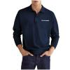 Muscularfit Causal Polo Shirts for Men Big and Tall Solid Henley T-Shirt Causal Fashion Long Sleeve Athletic Pullover Tees Cyber of Monday Deals 2024 Men Mens Hawaiian Shirt Navy L view 1