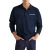 Muscularfit Causal Polo Shirts for Men Big and Tall Solid Henley T-Shirt Causal Fashion Long Sleeve Athletic Pullover Tees Cyber of Monday Deals 2024 Men Mens Hawaiian Shirt Navy L view 2