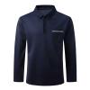 Muscularfit Causal Polo Shirts for Men Big and Tall Solid Henley T-Shirt Causal Fashion Long Sleeve Athletic Pullover Tees Cyber of Monday Deals 2024 Men Mens Hawaiian Shirt Navy L view 3