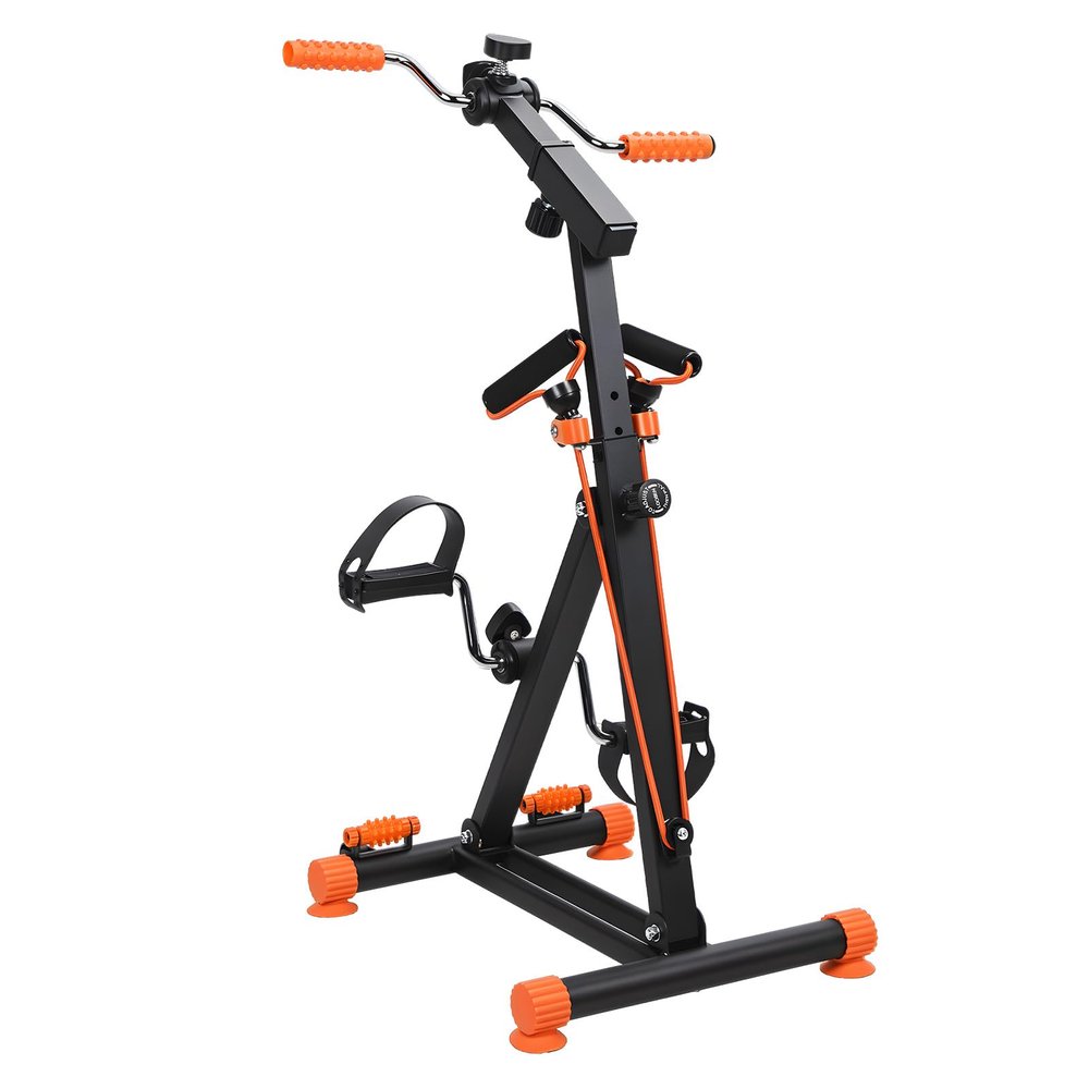 BENBOR Pedal Exerciser Bike,Hand Arm Leg and Knee Peddler,Upper Lower Limb Rehabilitation Machine,Elderly Home Pedal Exercise Bike with LCD Display,Adjustable Fitness Equipment for Seniors (Black A)