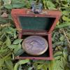 2" Australia Penny [1930] Antique Collectible Compass with Wooden Box view 3