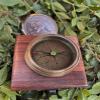2" Australia Penny [1930] Antique Collectible Compass with Wooden Box view 4