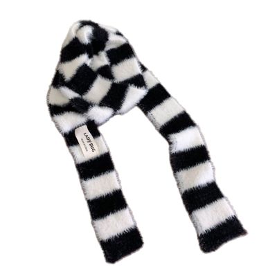 Zksbdxz Women's Scarf, Polyester, Black, Long Skinny Knit Scarf for Women and Girls
